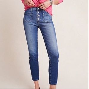 AG Anthropologie Vintage Stevie Ankle Button up Jeans